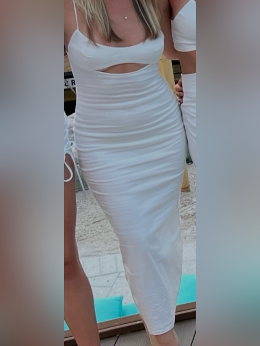Zara White Cutout Midi Dress